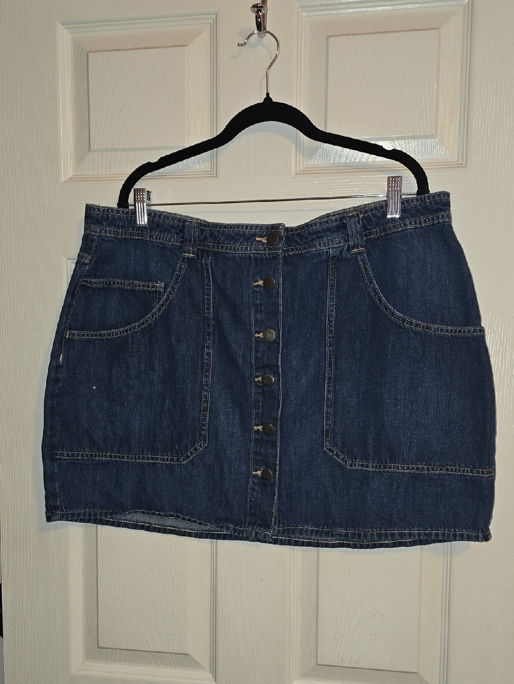 Old Navy‎ Indigo Denim Button-Front Mini Skirt